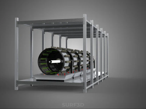 RACK FRAME ARRAY ROW SHELF TRAY ROTARY HYDROPONIC LED PLANT FARM 3D Model