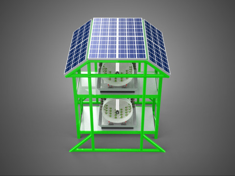 POWERED SOLAR PANEL ROOF IOT ROTARY HYDROPONIC GARDEN PLANT FARM 3D Modell