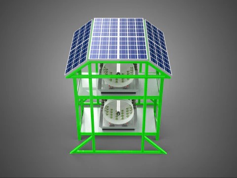 POWERED SOLAR PANEL ROOF IOT ROTARY HYDROPONIC GARDEN PLANT FARM 3D Model