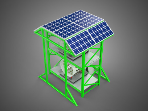 POWERED SOLAR PANEL ROOF IOT ROTARY HYDROPONIC GARDEN PLANT FARM 3D Modell