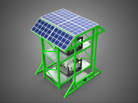 POWERED SOLAR PANEL ROOF IOT ROTARY HYDROPONIC GARDEN PLANT FARM 3D Modell