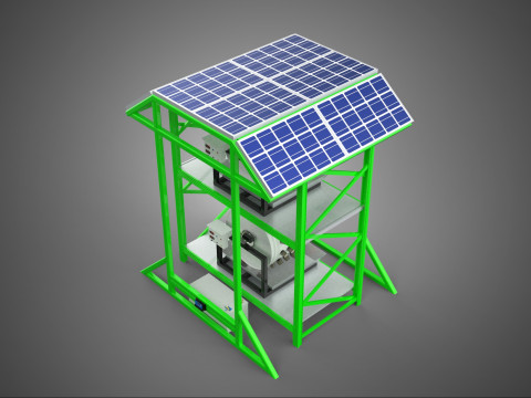 POWERED SOLAR PANEL ROOF IOT ROTARY HYDROPONIC GARDEN PLANT FARM 3D Modell