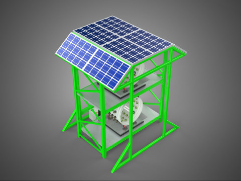 POWERED SOLAR PANEL ROOF IOT ROTARY HYDROPONIC GARDEN PLANT FARM 3D Modell