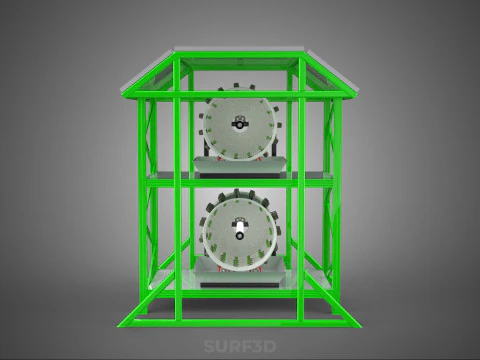 POWERED SOLAR PANEL ROOF IOT ROTARY HYDROPONIC GARDEN PLANT FARM 3D Model