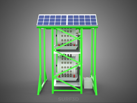 POWERED SOLAR PANEL ROOF IOT ROTARY HYDROPONIC GARDEN PLANT FARM 3D Modell