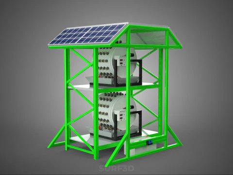 POWERED SOLAR PANEL ROOF IOT ROTARY HYDROPONIC GARDEN PLANT FARM 3D Model