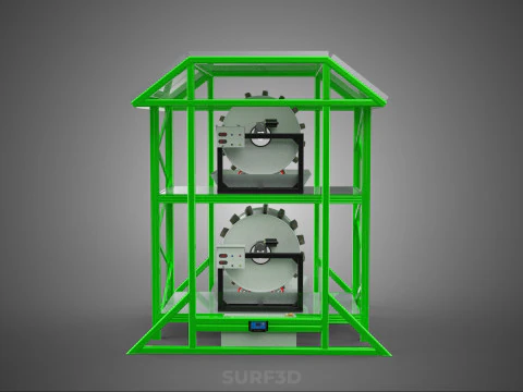 POWERED SOLAR PANEL ROOF IOT ROTARY HYDROPONIC GARDEN PLANT FARM 3D Model