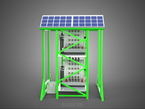 POWERED SOLAR PANEL ROOF IOT ROTARY HYDROPONIC GARDEN PLANT FARM 3D Modell