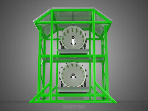 POWERED SOLAR PANEL ROOF IOT ROTARY HYDROPONIC GARDEN PLANT FARM 3D Model