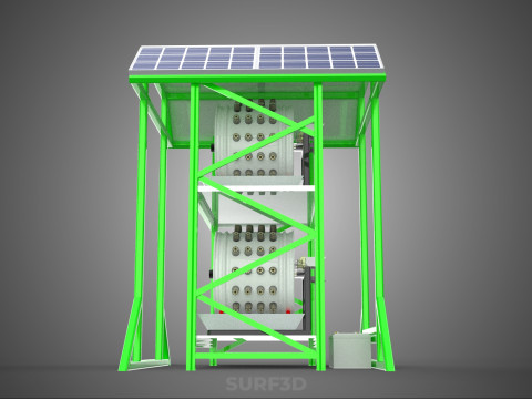 POWERED SOLAR PANEL ROOF IOT ROTARY HYDROPONIC GARDEN PLANT FARM 3D Modell
