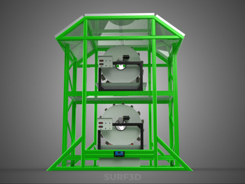 POWERED SOLAR PANEL ROOF IOT ROTARY HYDROPONIC GARDEN PLANT FARM 3D Modell
