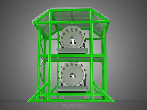 POWERED SOLAR PANEL ROOF IOT ROTARY HYDROPONIC GARDEN PLANT FARM 3D Model