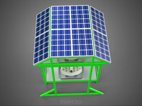 POWERED SOLAR PANEL ROOF IOT ROTARY HYDROPONIC GARDEN PLANT FARM 3D Model