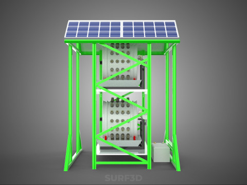 POWERED SOLAR PANEL ROOF IOT ROTARY HYDROPONIC GARDEN PLANT FARM 3D Modell