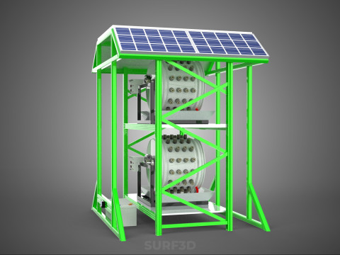 POWERED SOLAR PANEL ROOF IOT ROTARY HYDROPONIC GARDEN PLANT FARM 3D Modell