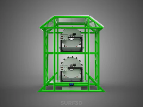 POWERED SOLAR PANEL ROOF IOT ROTARY HYDROPONIC GARDEN PLANT FARM 3D Model