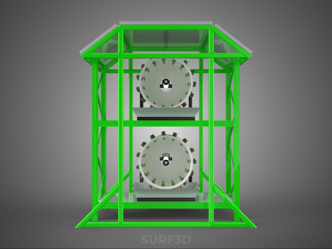POWERED SOLAR PANEL ROOF IOT ROTARY HYDROPONIC GARDEN PLANT FARM 3D Modell