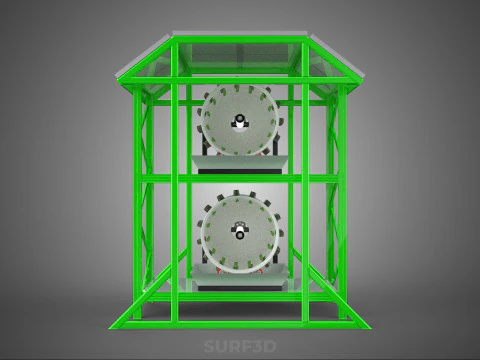 POWERED SOLAR PANEL ROOF IOT ROTARY HYDROPONIC GARDEN PLANT FARM 3D Model