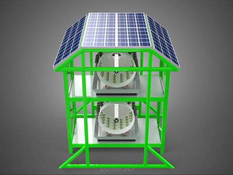 POWERED SOLAR PANEL ROOF IOT ROTARY HYDROPONIC GARDEN PLANT FARM 3D Modell