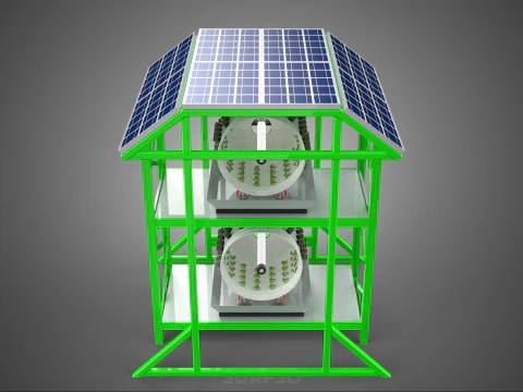 POWERED SOLAR PANEL ROOF IOT ROTARY HYDROPONIC GARDEN PLANT FARM 3D Model