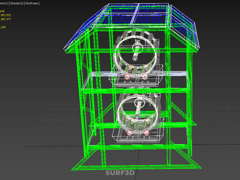 POWERED SOLAR PANEL ROOF IOT ROTARY HYDROPONIC GARDEN PLANT FARM 3D Modell