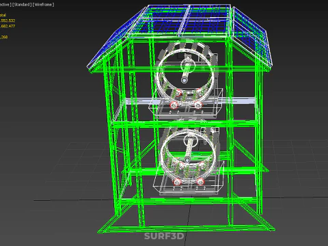 POWERED SOLAR PANEL ROOF IOT ROTARY HYDROPONIC GARDEN PLANT FARM 3D Model