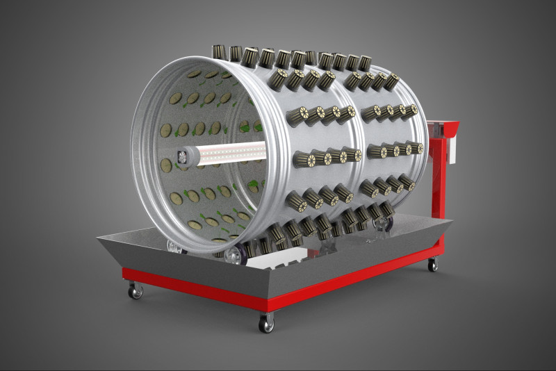 STEEL DRUM ROTARY HYDROPONIC GARDEN PLANT FARM SYSTEM CIRCULAR 3D Model .c4d .max .obj .3ds .fbx .stl .blend