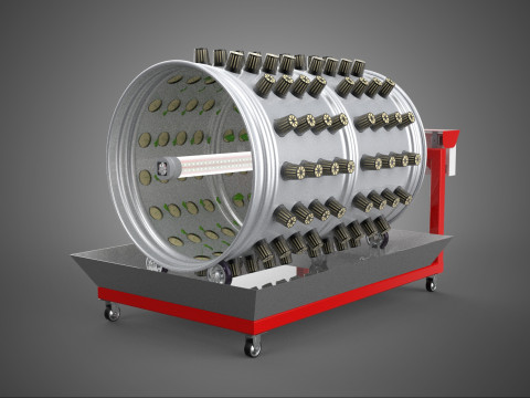 STEEL DRUM ROTARY HYDROPONIC GARDEN PLANT FARM SYSTEM CIRCULAR 3D Model