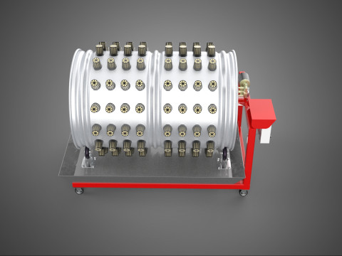 STEEL DRUM ROTARY HYDROPONIC GARDEN PLANT FARM SYSTEM CIRCULAR 3D Model