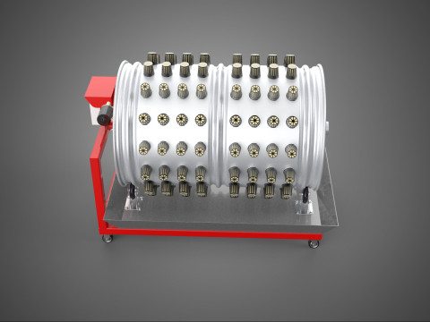 STEEL DRUM ROTARY HYDROPONIC GARDEN PLANT FARM SYSTEM CIRCULAR 3D Model