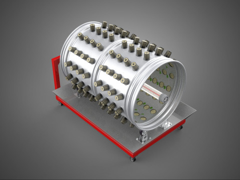 STEEL DRUM ROTARY HYDROPONIC GARDEN PLANT FARM SYSTEM CIRCULAR 3D Model