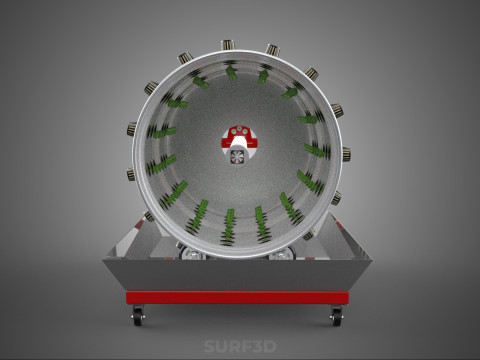 STEEL DRUM ROTARY HYDROPONIC GARDEN PLANT FARM SYSTEM CIRCULAR 3D Model