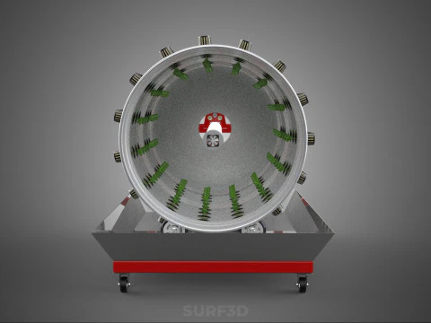 STEEL DRUM ROTARY HYDROPONIC GARDEN PLANT FARM SYSTEM CIRCULAR 3D Model