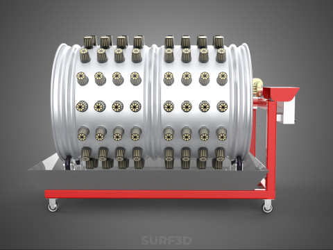 STEEL DRUM ROTARY HYDROPONIC GARDEN PLANT FARM SYSTEM CIRCULAR 3D Model