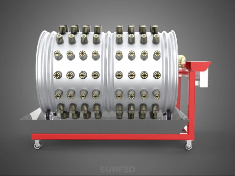 STEEL DRUM ROTARY HYDROPONIC GARDEN PLANT FARM SYSTEM CIRCULAR 3D Model