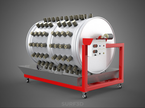 STEEL DRUM ROTARY HYDROPONIC GARDEN PLANT FARM SYSTEM CIRCULAR 3D Model