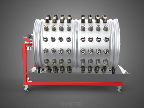 STEEL DRUM ROTARY HYDROPONIC GARDEN PLANT FARM SYSTEM CIRCULAR 3D Model