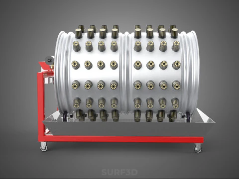 STEEL DRUM ROTARY HYDROPONIC GARDEN PLANT FARM SYSTEM CIRCULAR 3D Model