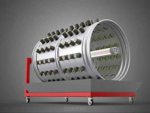 STEEL DRUM ROTARY HYDROPONIC GARDEN PLANT FARM SYSTEM CIRCULAR 3D Model