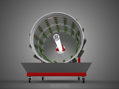 STEEL DRUM ROTARY HYDROPONIC GARDEN PLANT FARM SYSTEM CIRCULAR 3D Model