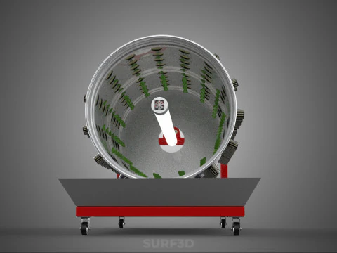STEEL DRUM ROTARY HYDROPONIC GARDEN PLANT FARM SYSTEM CIRCULAR 3D Model
