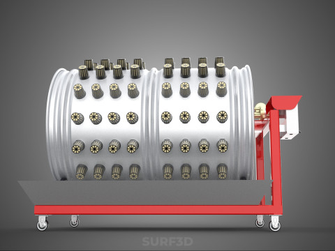 STEEL DRUM ROTARY HYDROPONIC GARDEN PLANT FARM SYSTEM CIRCULAR 3D Model