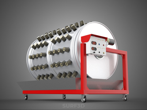 STEEL DRUM ROTARY HYDROPONIC GARDEN PLANT FARM SYSTEM CIRCULAR 3D Model