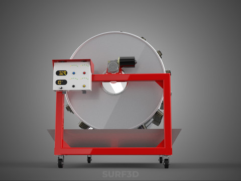 STEEL DRUM ROTARY HYDROPONIC GARDEN PLANT FARM SYSTEM CIRCULAR 3D Model