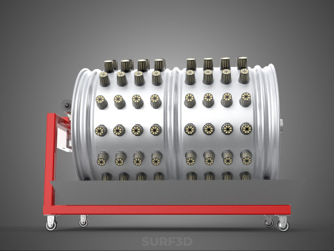 STEEL DRUM ROTARY HYDROPONIC GARDEN PLANT FARM SYSTEM CIRCULAR 3D Model