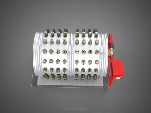 STEEL DRUM ROTARY HYDROPONIC GARDEN PLANT FARM SYSTEM CIRCULAR 3D Model