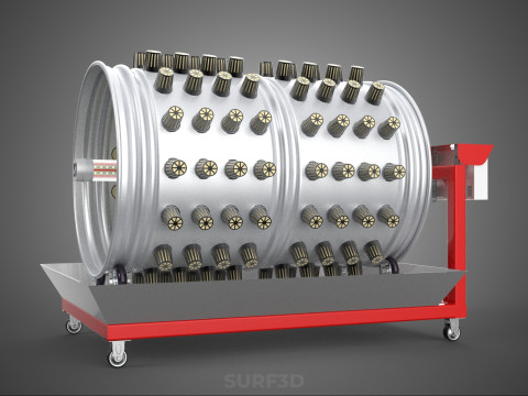 STEEL DRUM ROTARY HYDROPONIC GARDEN PLANT FARM SYSTEM CIRCULAR 3D Model