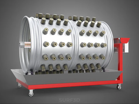 STEEL DRUM ROTARY HYDROPONIC GARDEN PLANT FARM SYSTEM CIRCULAR 3D Model