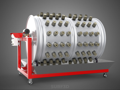 STEEL DRUM ROTARY HYDROPONIC GARDEN PLANT FARM SYSTEM CIRCULAR 3D Model