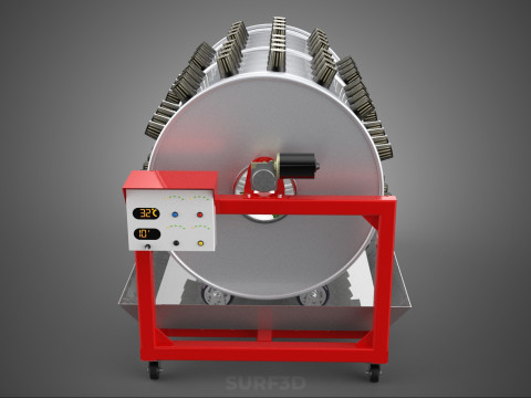 STEEL DRUM ROTARY HYDROPONIC GARDEN PLANT FARM SYSTEM CIRCULAR 3D Model